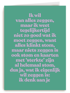 Wat ik eigenlijk wil zeggen Ik denk aan je