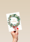 Kerstkaart klassiek Kerstkrans Fijne feestdagen