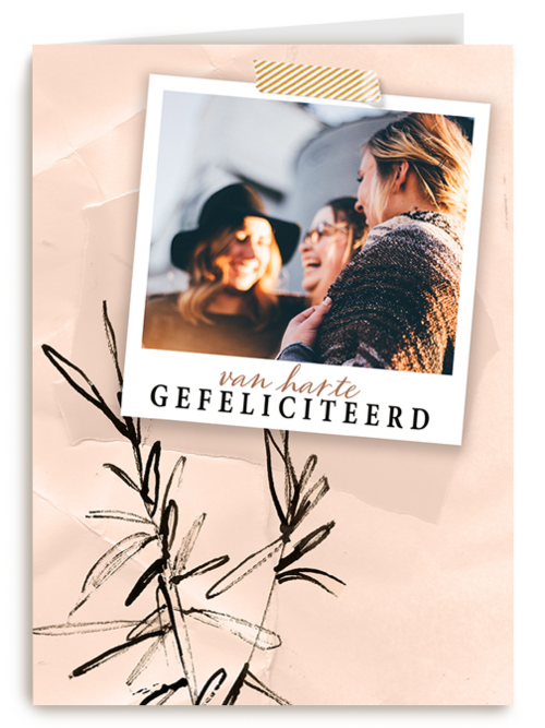 Verjaardag kaart foto hip van harte gefeliciteerd