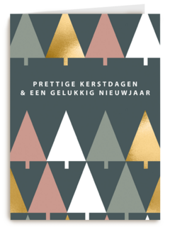 Kerstkaart zakelijk design kerstbomen
