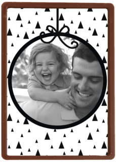 fotokaart met een kerstbal