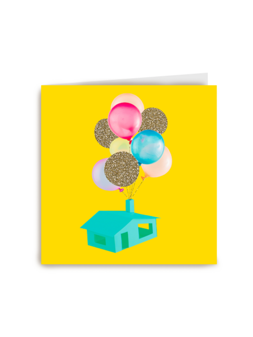 Verhuisd felicitatie huis met ballonnen