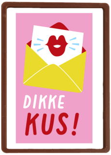 Zomaar kaartje dikke kus roze