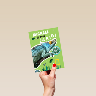verjaardag kaart kameleon