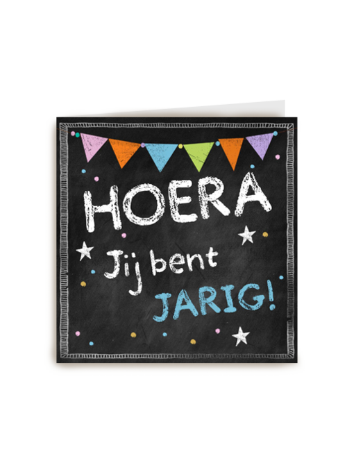schoolbord met feestslinger