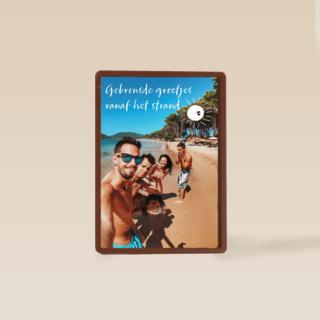 gebronsde groetjes vanaf het strand