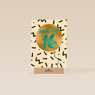 Verjaardagskaart hoera 16 tiener jongen