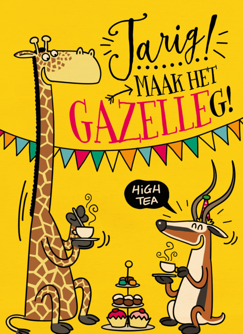 verjaardagskaart maak het gazellig