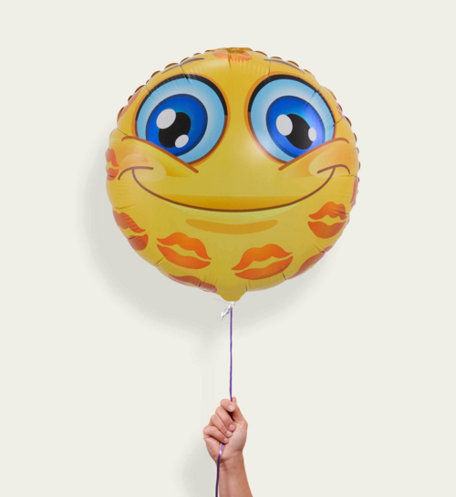 Ballon Emoji Kusjes Geel