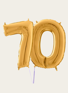 Cijferballon 70 Jaar Goud XL