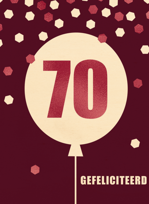 Verjaardagskaart leeftijden vrouw 70 ballon
