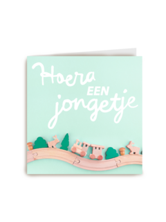 Hoera een jongetje geboortefelicitatie