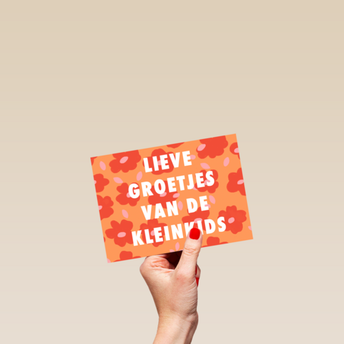 Opa en oma kaart groetjes van de kleinkids