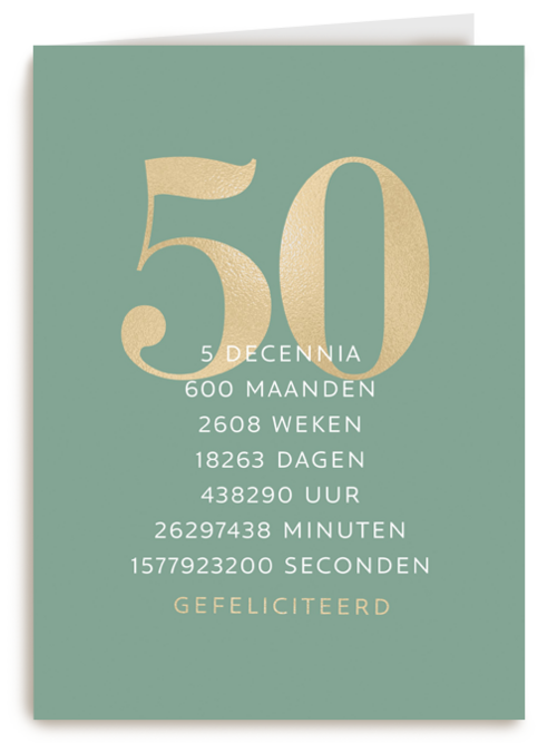 Verjaardagskaart 50 600 maanden