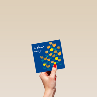Sterkte kaart bloemen ik denk aan je