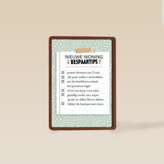 Nieuwe woning kaart bespaartips