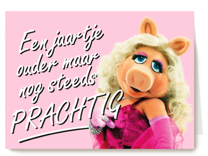 Miss Piggy kaart een jaartje ouder
