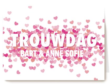 huwelijk jubileum kaart met confetti op de trouwdag van