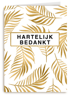 bedankt kaart zakelijk gouden bladeren