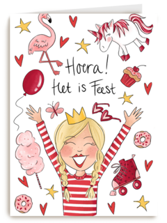 meisjesverjaardag hoera het is feest vandaag
