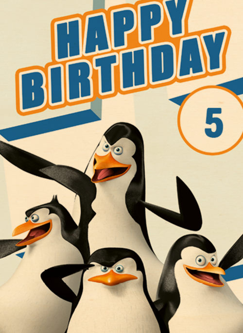 Penguins verjaardagskaart happy birthday
