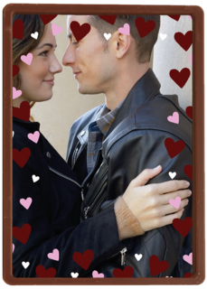 valentijnskaart foto volledige pagina hartjes