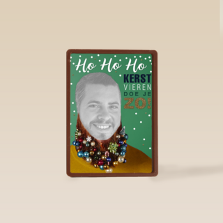 baard met kerstballen