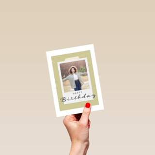 Happy Birthday fotokaart polaroid