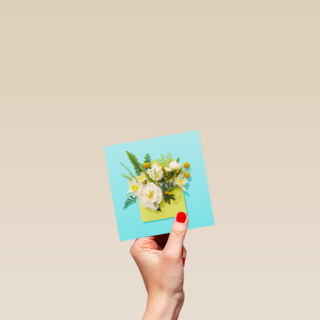 Sterkte kaart Blanco met bloemen corona