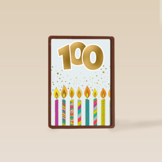 Verjaardagskaart 100 jaar met kaarsjes