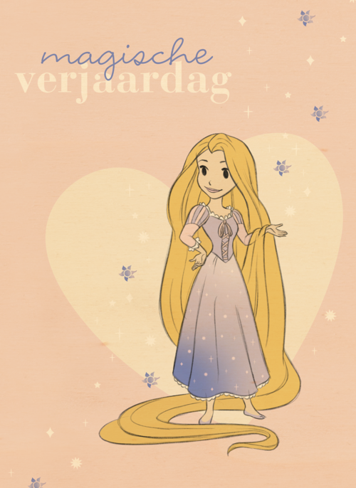 prinses kaart disney magische verjaardag rapunzel