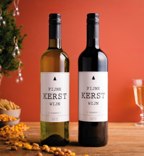 Flessenwerk Witte Wijn Fijne Kerst