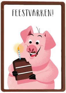 feestvarken met taartje