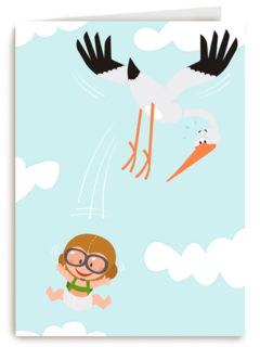 geboorte zoon ooievaar baby grappig