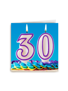 verjaardag kaart 30 kaarsjes